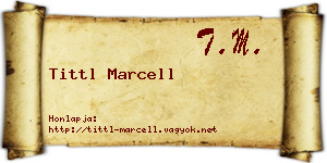 Tittl Marcell névjegykártya